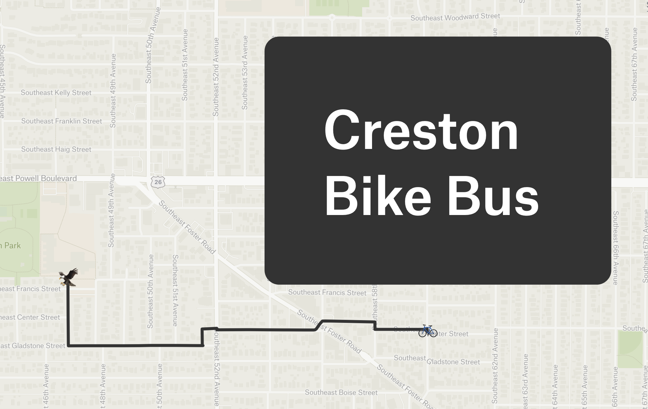 Creston Bike Bus Route Map